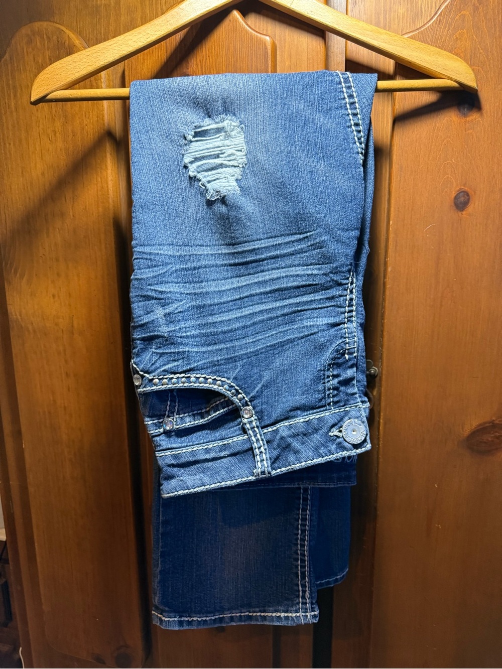 Almost Famous Blue Distressed Boot Cut Jeans